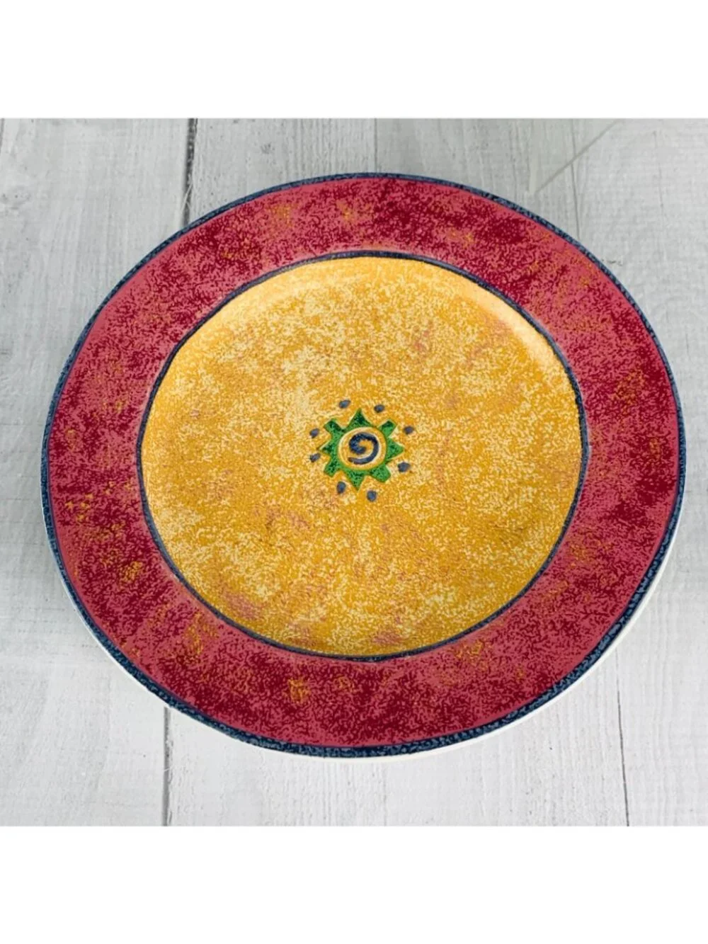 Sakura MALAGA Sue Zipkin Colorful Genuine Stoneware Salad Lunch Plates Set Three